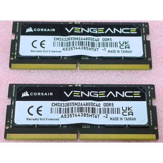 Kit Memorie Ram Laptop Corsair Vengeance, 32GB, (2x16GB), DDR5, 4800Mhz, PC5-4800B, CMSX32GX5M2A4800C40, PC5-38400, CL40, Dual Channel