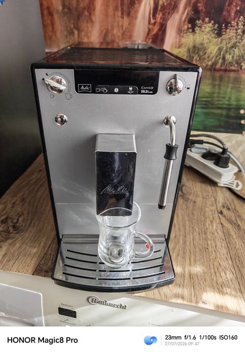 Кафеавтомат Melitta® Solo & Milk , 1400 W, 15 bar, система за разпенване на мляко, Сребрист