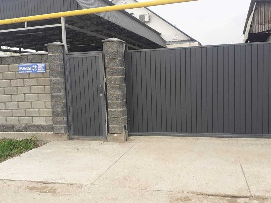 Металлические ворота из металлосайдинга (распашные,откатные ). Монтаж ...