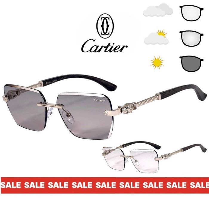 Cartier Rope 2027 Унисекс слънчеви очила фотохромни стъкла които се затъмняват до 40% при слънце