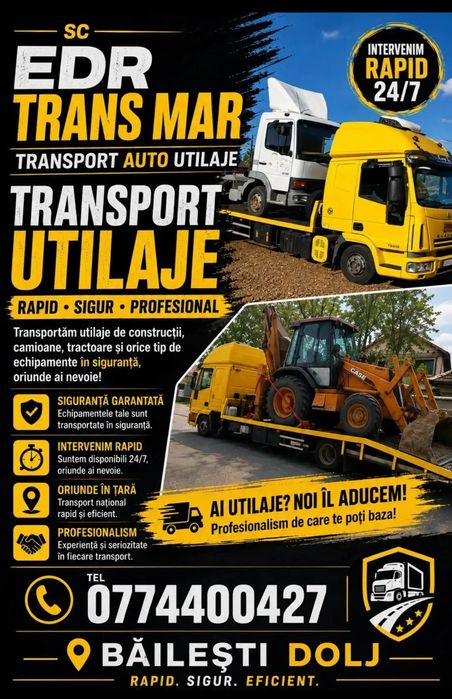 Transport utilaje, diverse materiale