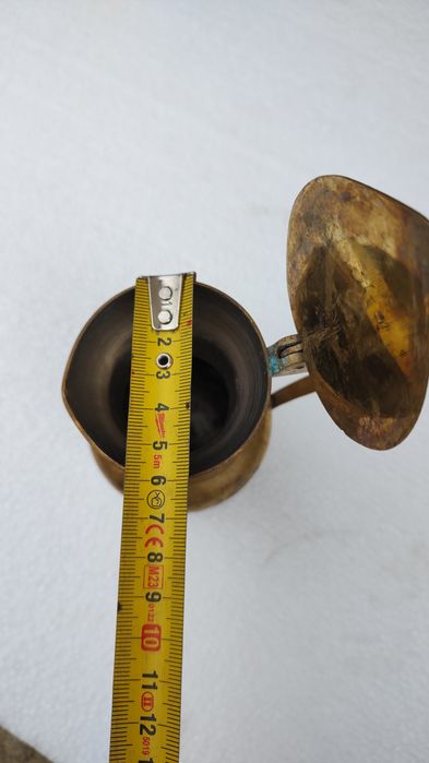 Ulcior din alamă cu capac 12 cm x 6 cm   Art Nouveau
