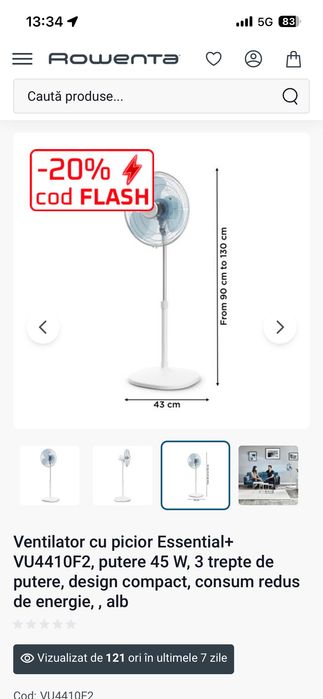 Ventilator cameră cu picior Rowenta