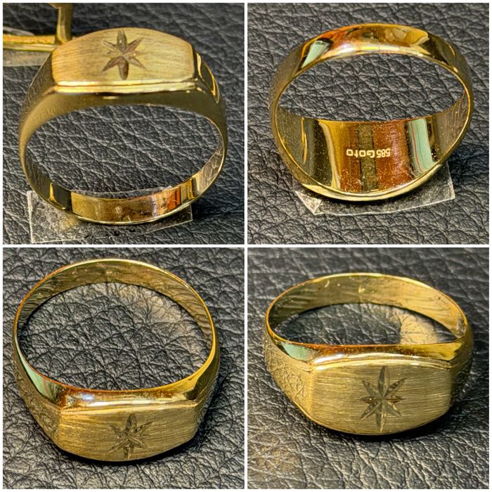 Чисто нови  Златен пръстен обеци 14 карата 585 gold prasten obeci zlato zlaten