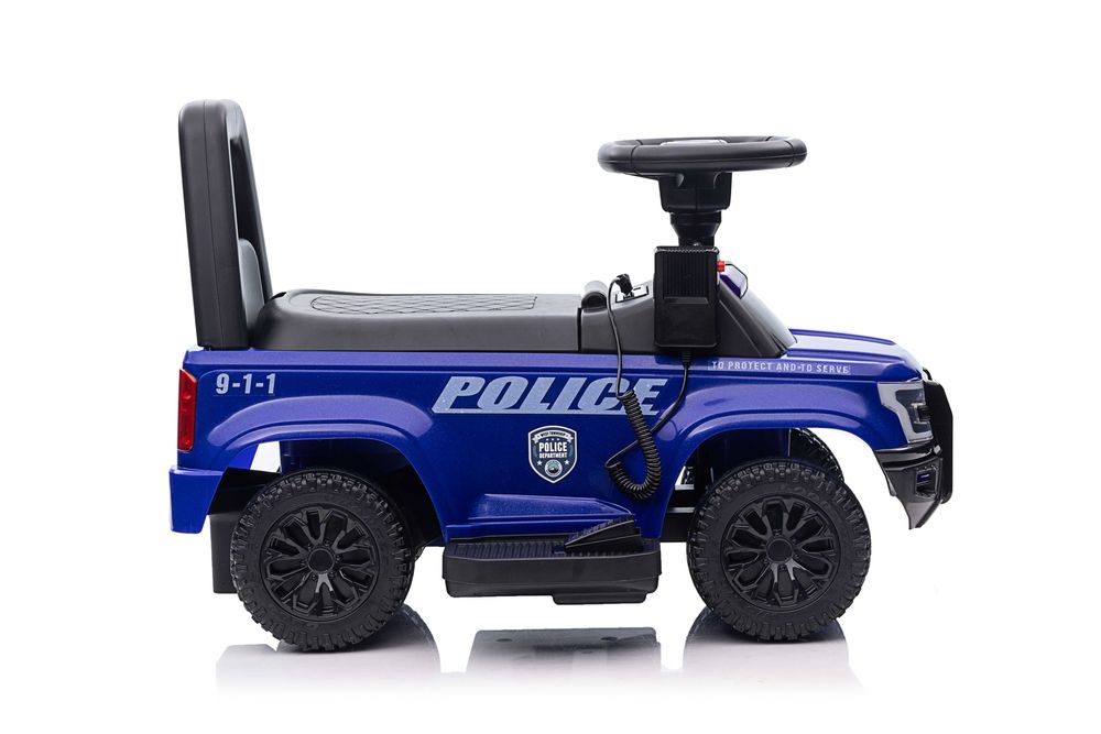 Masinuta 2in1 electrica de politie BJ993D 30W 6V cu BT, USB port #Blue