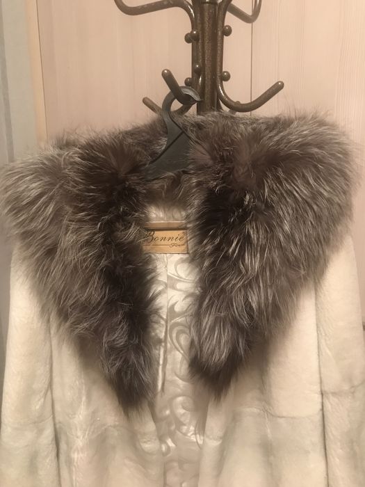 Стриженная норка белая шуба