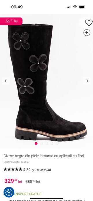 Cizme piele intoarsa natuala