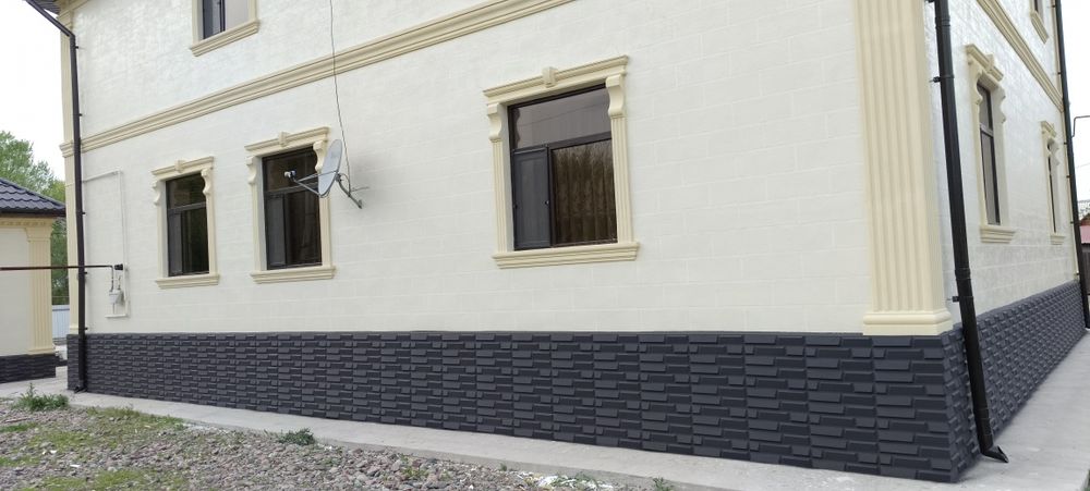 Жидкий травертин полифасад