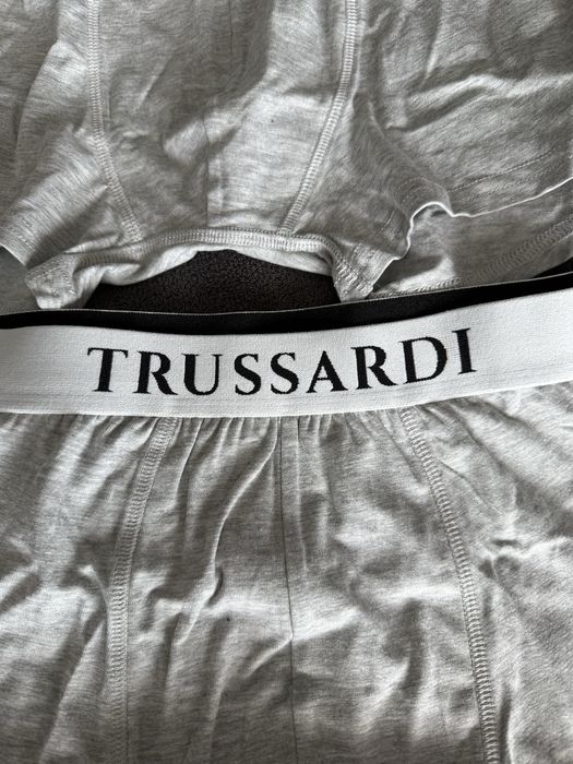 Trussardi set 2 boxeri gri cu banda alba marimea L noi originali