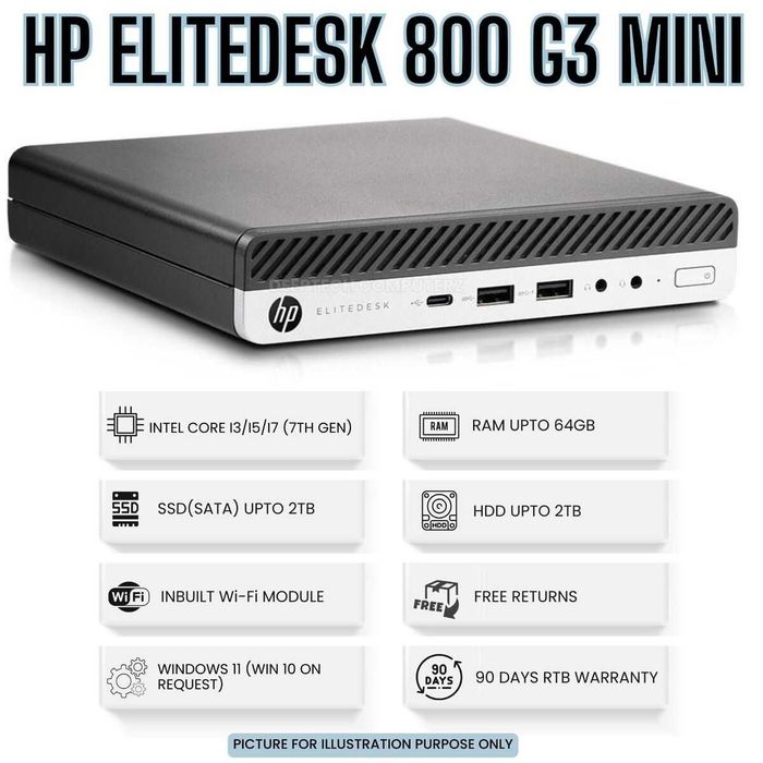 PC USFF Hp Elitedesk 800 g3 8 GB DDR4 SSD 120 GB Procesor Intel Core I7-7700 i7-6700 i5-6600 i5-7600 i5-7500 i5-7500T i5-7400