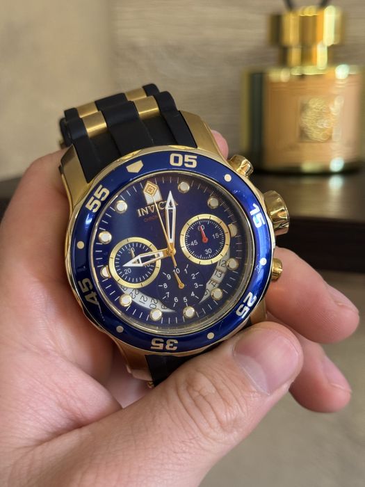 Мъжки часовник Invicta Pro Diver Chronograph (Gold & Blue)