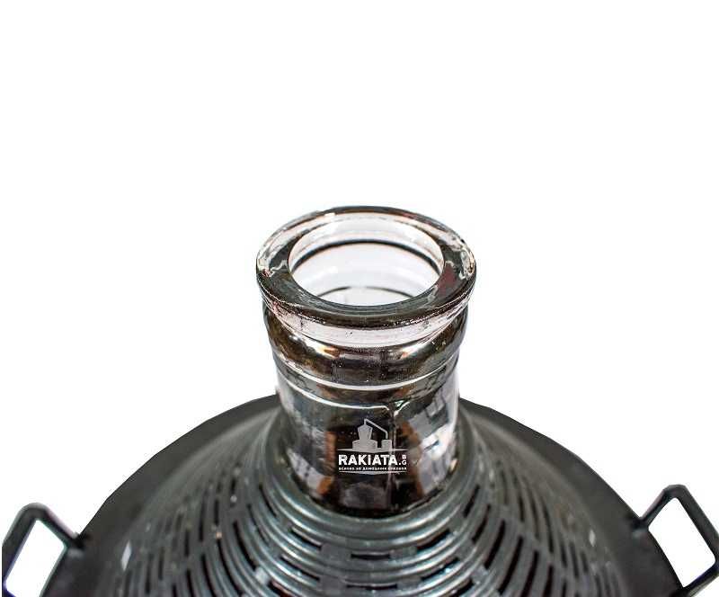 Дамаджана стъклена 5л. с PVC оплетка-кош и дръжки PVC капачка 21200075