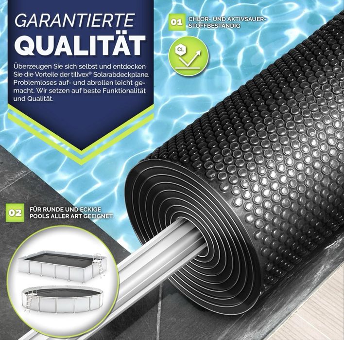 Премиум соларен брезент за басейн 400 µm правоъгълен 300 x 200 см