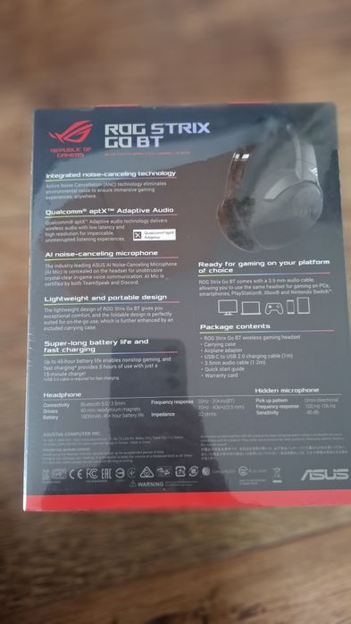 Vand Casti Gaming ASUS ROG Stric Go BT wireless