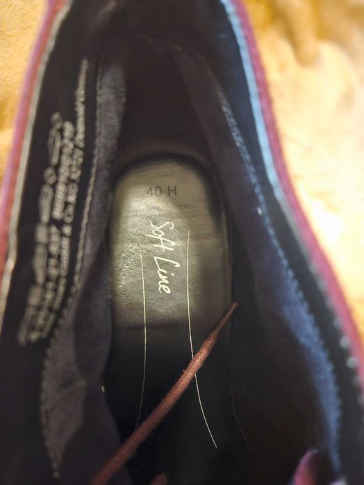 Botine cu toc ghete velur rosu Jana Soft line 40 NOI