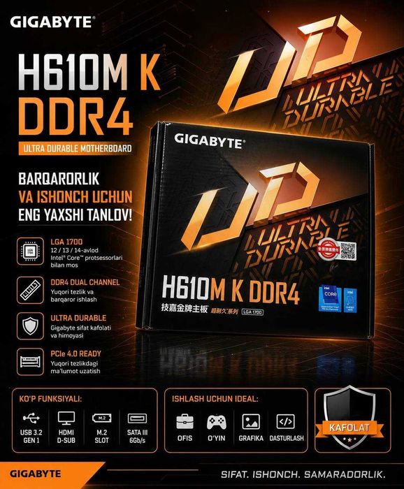 GIGABYTE brendidan OnaPlatalar OPTOM narxlarda