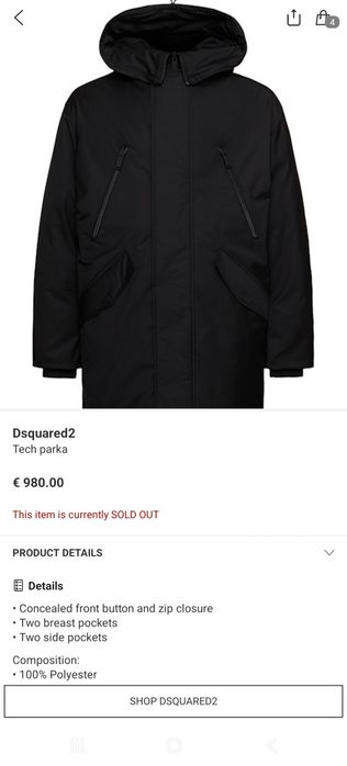 Чисто нова оригинална шуба на Dsquared2 / XL