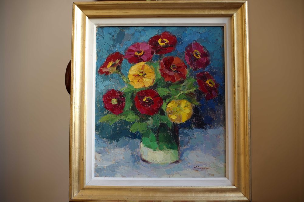 Tablou original N. Gangolea 38,5 x 33 cm ulei pe pânză