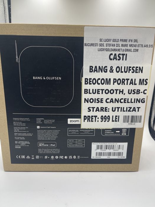 Casti Bang & Olufsen Beocom Portal MS Fullbox FACTURA/GARANTIE #43612