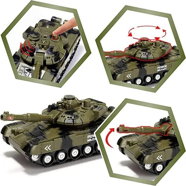Игровой набор 4 в 1 Игрушечная военная машина с фрикционной сиреной и