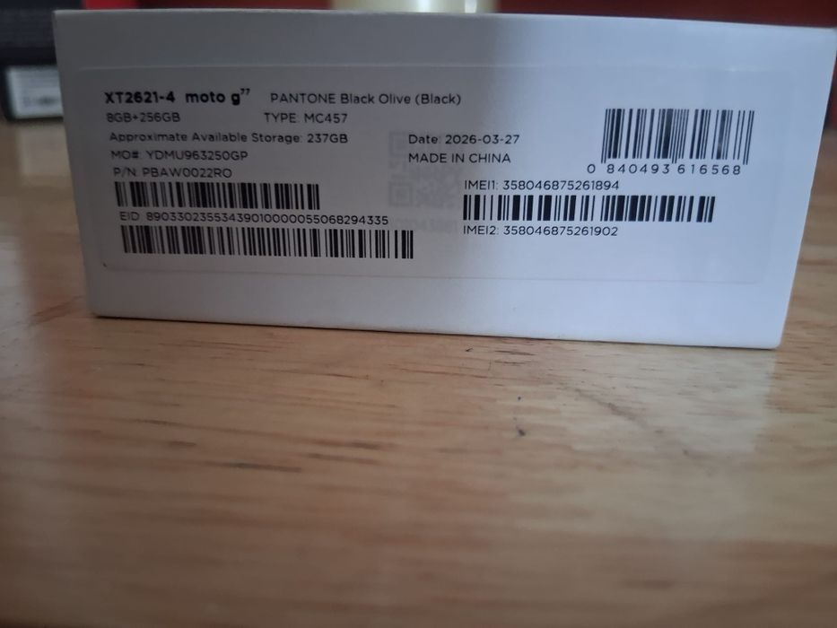 Motorola Moto G77 5G | 8GB RAM + 256GB | PANTONE Black Olive | Nou în cutie