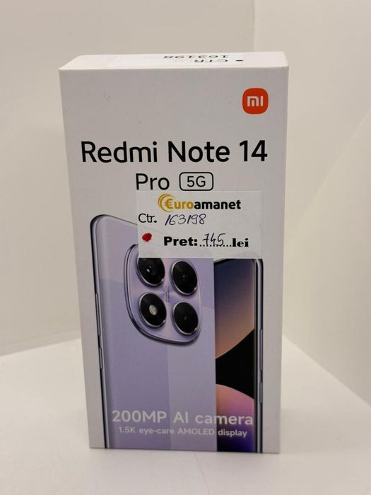Telefon mobil Xiaomi Redmi Note 14 Pro, 8GB RAM, 256GB, Midnight -A-