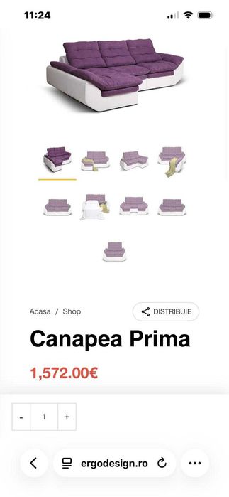 Canapea coltar modular