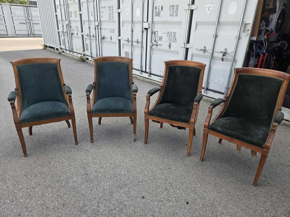 Scaune Vechi din Lemn Masiv 5 Bucati