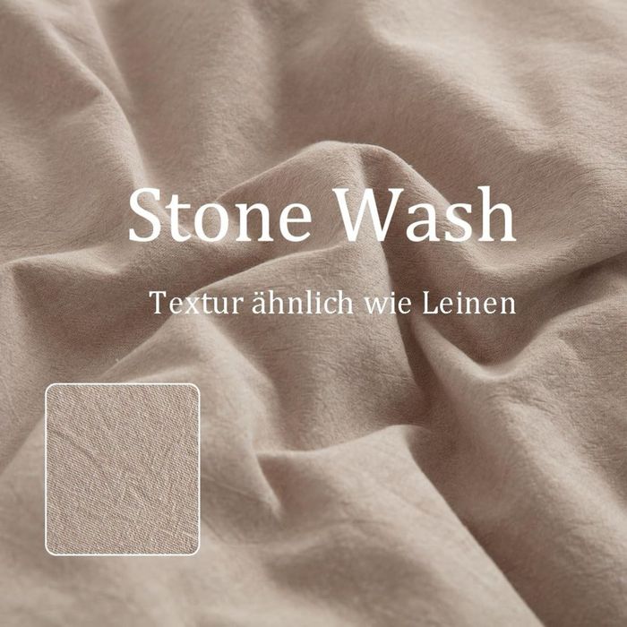 Lenjerie de pat NESTURE 155x220 din bumbac 100 %, soft washed, culoare bej