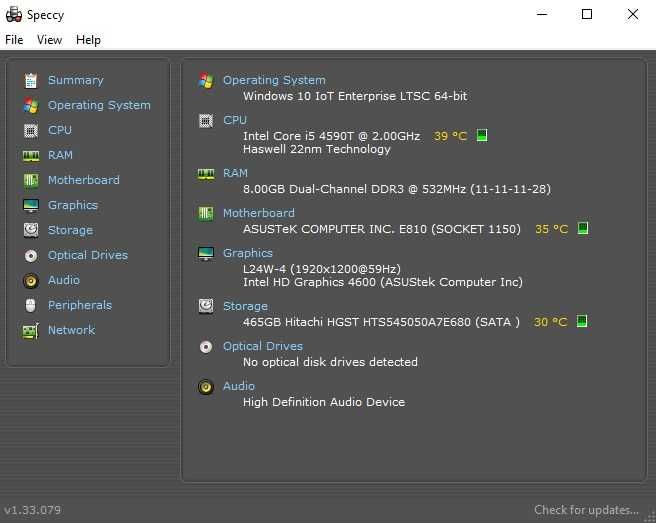 Mini PC Tiny Asus Pro E810 Intel i5-4590T 8GB RAM HDD SSD Windows 10/11