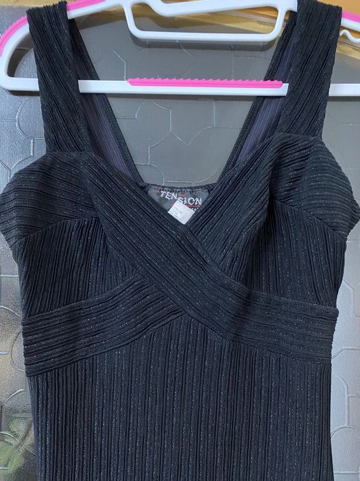 Rochie neagră foarte elastică de ocazie S