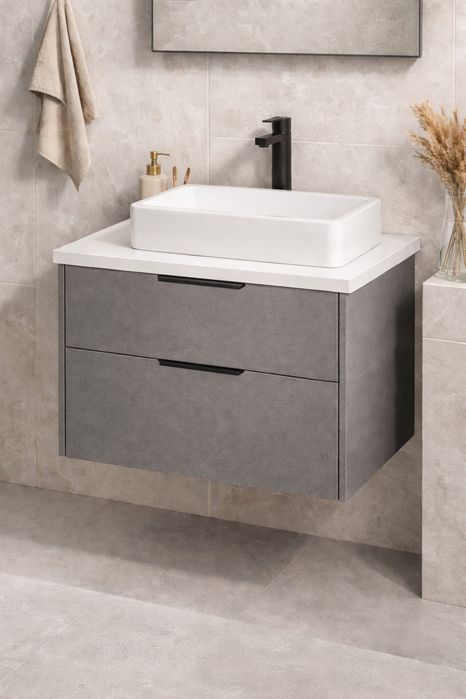 Mobilier baie modern – blat compozit | lavoar pe blat – 1099 RON