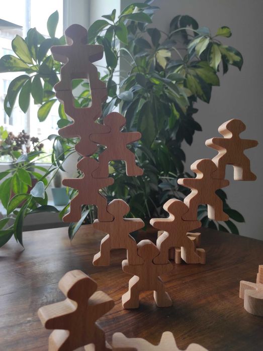 Монтесори баланс игра Акробати, дървена играчка