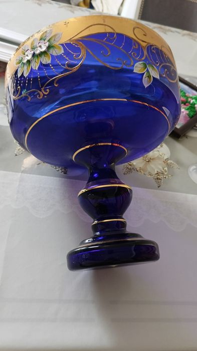 Фруктница богемское стекло