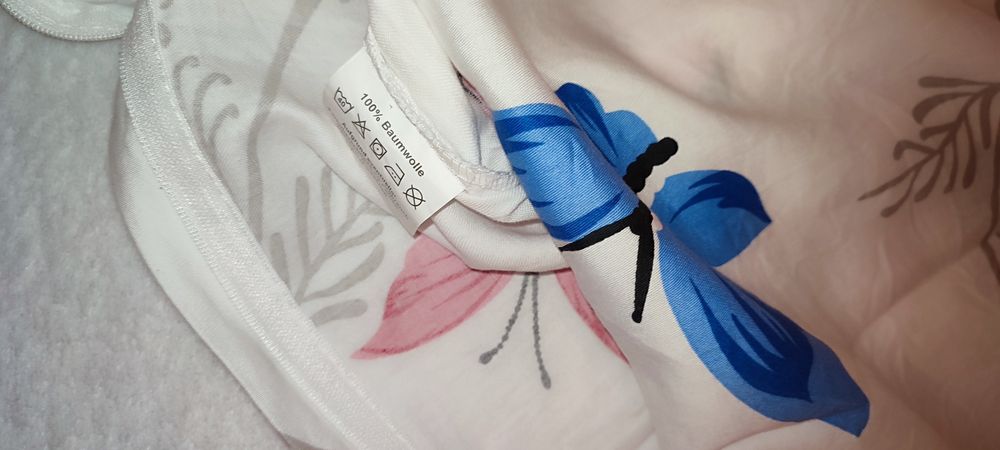 Lenjerie de pat, imprimeu fluturi, 100%bumbac satinat, nou