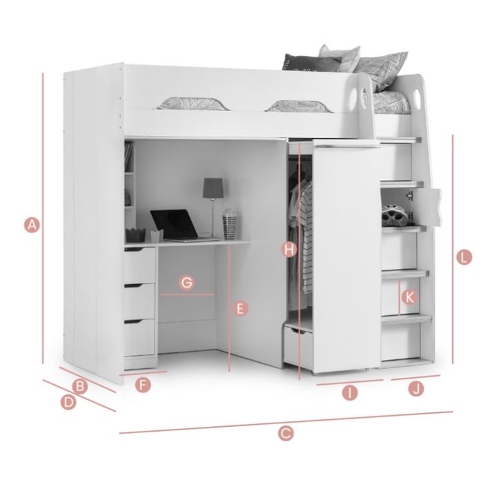 Детско легло с гардероб и бюро