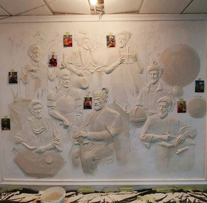 Барельеф,  роспись стен потолков, золочение отточенто скульптур картин