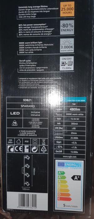 LED lampa spot SPARANO 4x LED 5W, noi la cutie.