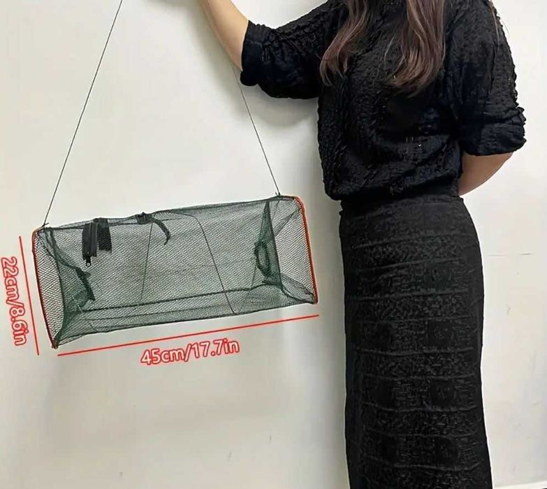 Сгъваем кош за улов на риба, скариди и раци - тунелен, 45 см.