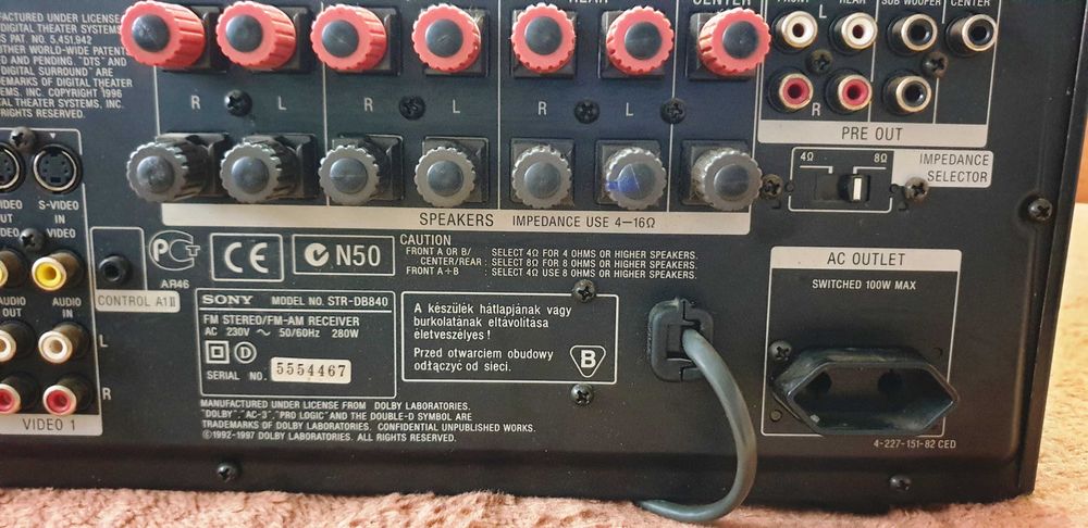 Sony STR-DB840 amplituner 2X90W sau 5X90W