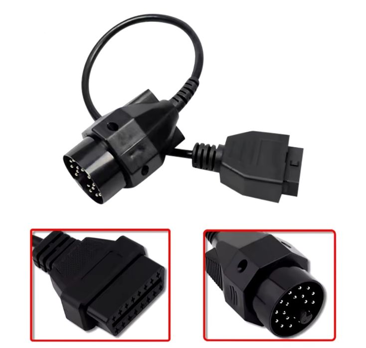 Чисто нов кабел преходник за диагностика БМВ / BMW 20 pin мъжки