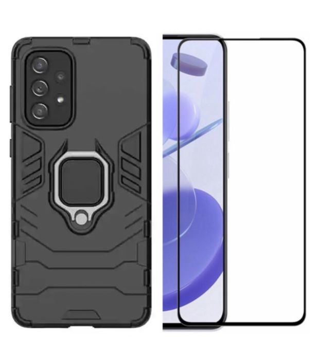Samsung A33/A53/A54/A55/A56 Husa TPU Ring Plate + Folie Sticla Perfect
