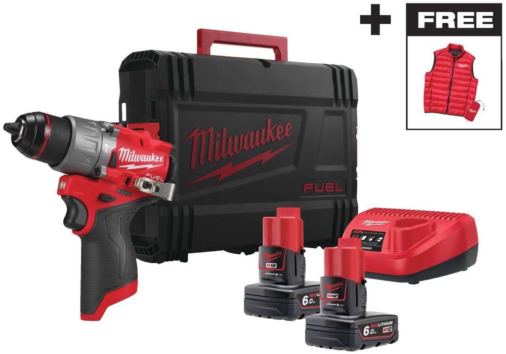 Аккумуляторный дрель-шуруповерт Milwaukee M12 FPD2MC-602X + Жилет