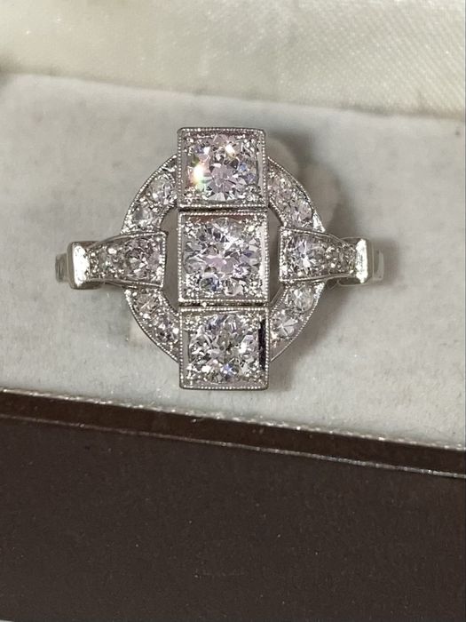 Inel platina Art Deco diamante 1.10ct