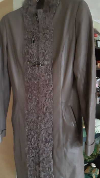 Плащ  пальто кожанный