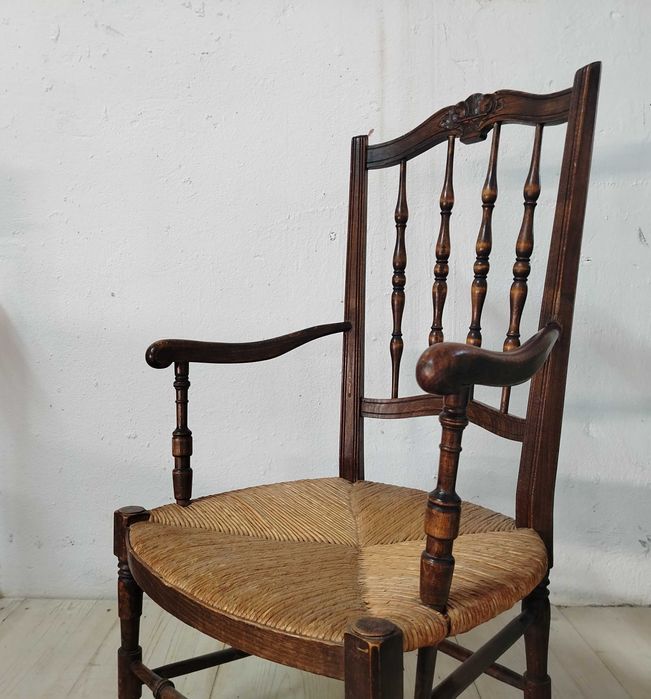 Scaun vechi din lemn stil Mid-Century, Franta