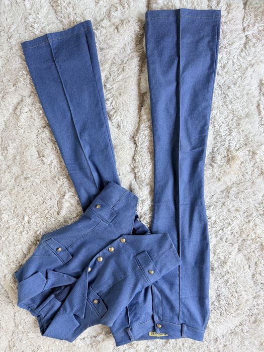 Costum dama vesta si pantalon evazat
