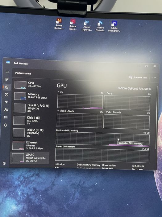 Pc Gaming Stealth RTX 5060, 48GB RAM DDR4, Ryzen 7, 2 TB SSD