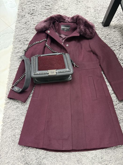 Palton cu blanita plus geanta