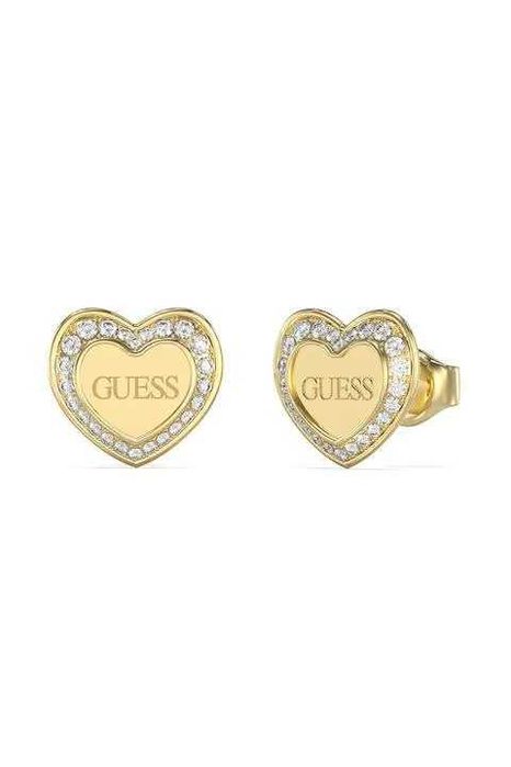 Сърцевидни Обеци Guess, с лого и  сертификат/ карта за автентичност